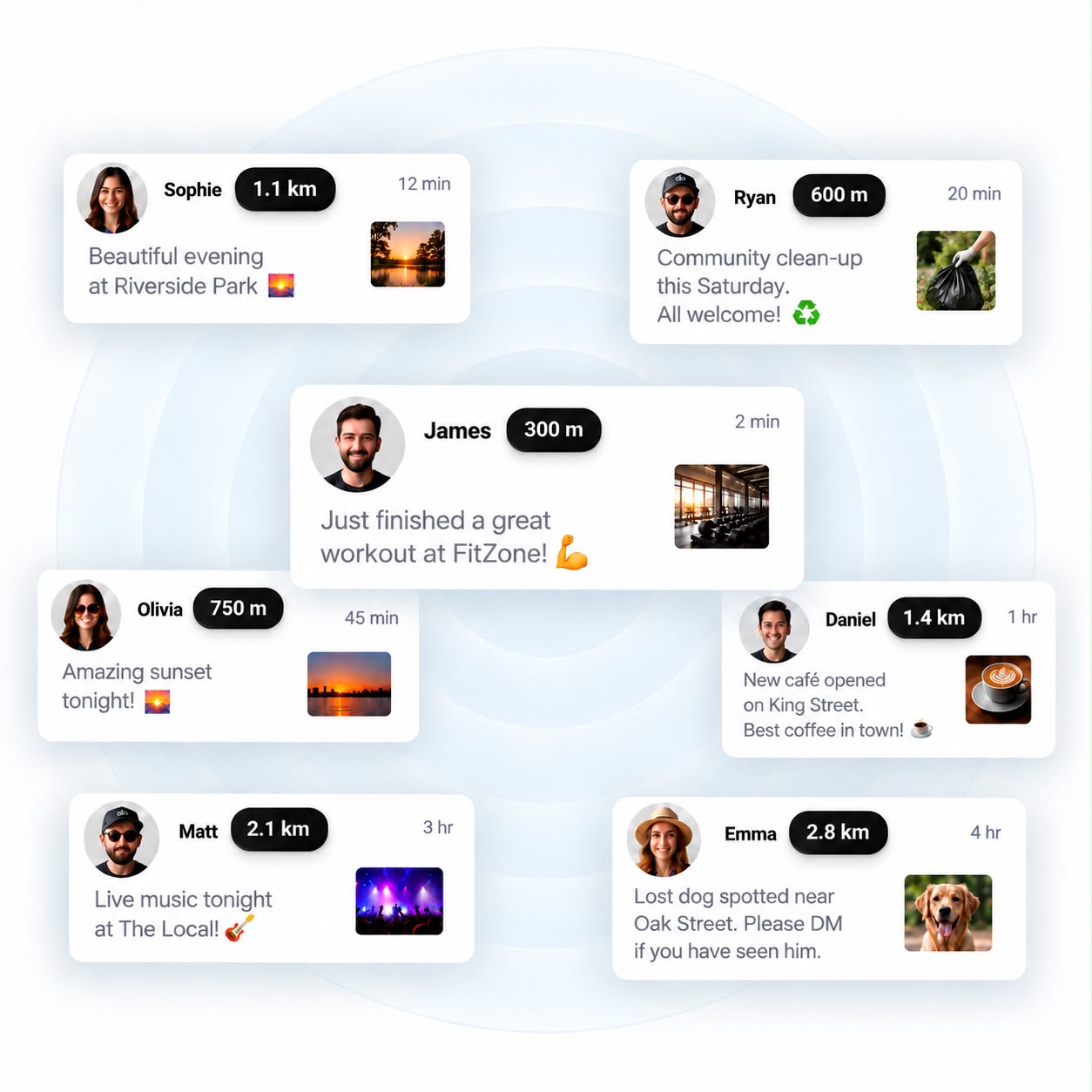 Real-time nearby updates